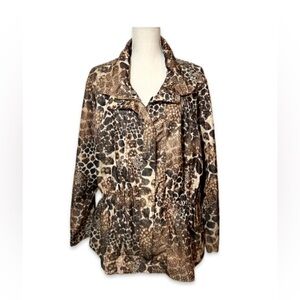 Westbound Windbreaker Jacket Women’s 2X Animal Print Front Zipper